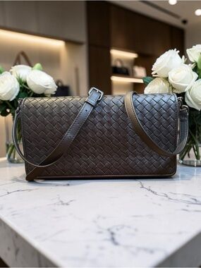 Bottega Veneta Intrecciato Flap Crossbody Bag